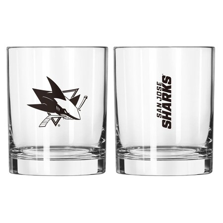 Logo Brands San Jose Sharks 14oz Gameday Rocks Glass 825-G14R-1